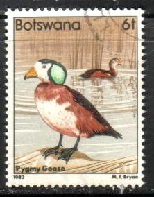 Bird, Pygmy Geese, Botswana stamp SC#308 used