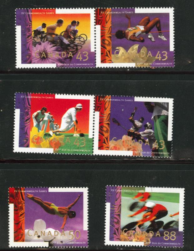 CANADA Scott 1517-22 MNH** Commonwealth Games These stamp...