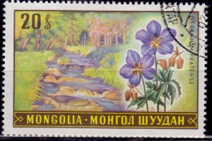 Mongolia, 1969, Flora - Geranium pratense, 20m, sw#553, used