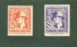 BOLIVIA 376-7 MH BIN$  1.00