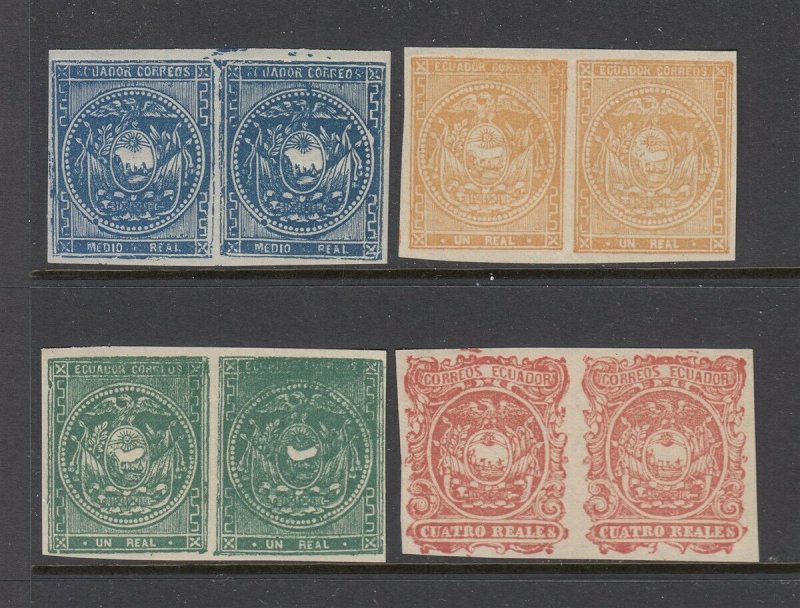 Ecuador first issue reprints - great group (Mint NEVER HINGED)