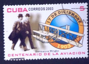 CUBA Sc# 4357 AVIATION HISTORY Wright Bros airplanes 5c 2003 used cto