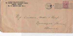 England 1927 London Cancel Charring Cross Elec. Supply Co. Stamp Cover Ref 34910