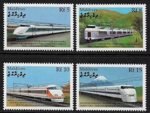 Maldive Is #2438-41 MNH Set - Trains