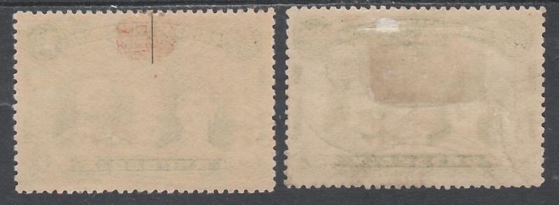 RHODESIA 1910 KGV DOUBLE HEAD 1/2D 2 SHADES PERF 14 