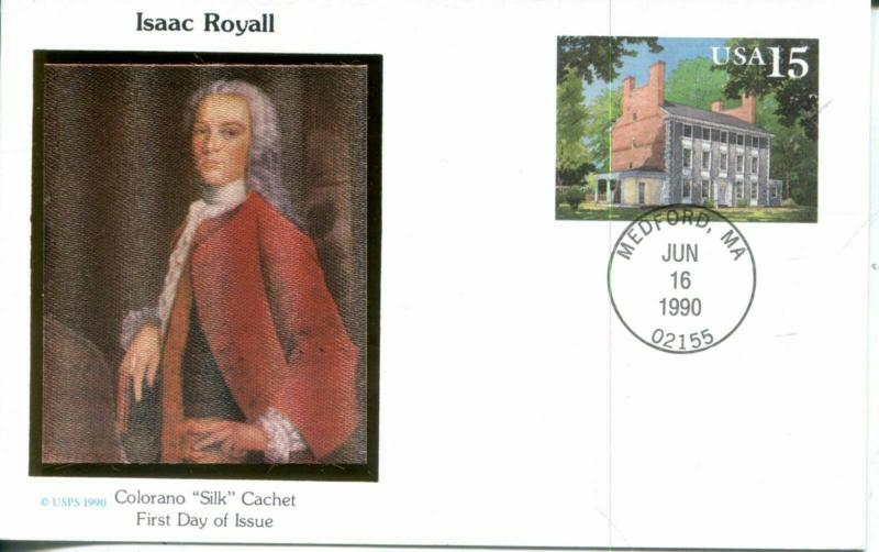 US FDC Scott #UX148 Isaac Royall. Colorano Cachet. Free Shipping.