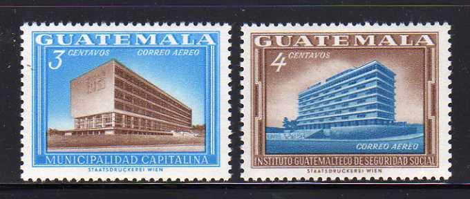 Guatemala C279-C280 Set MNH City Hall, Social Security (A)