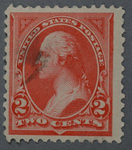 United States #250a Used FN Rose Bright Paper Type I Unwm Very Light Cancel