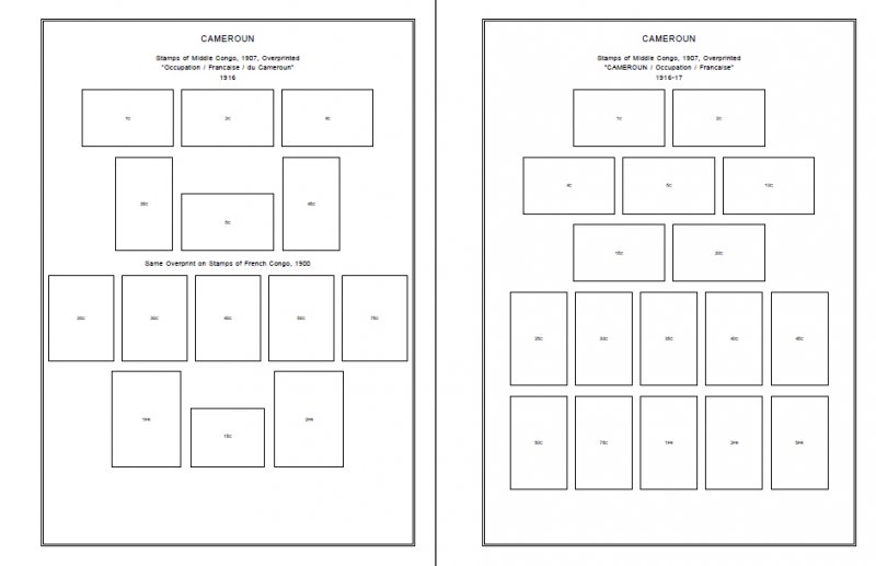 CAMEROUN STAMP ALBUM PAGES 1863-2011 (168 PDF digital pages)