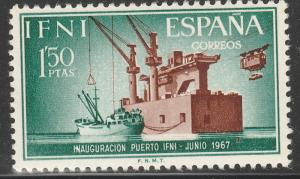 IFNI 145, INAUGURATION PORT OF IFNI 1967 SHIP AND CRANE, MNH VF. (157)