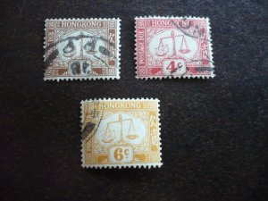 Stamps - Hong Kong - Scott# J1,J3,J4 - Used Part Set of 3 Stamps