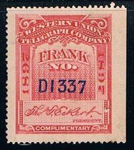 USA 16T27, Telegraph Stamp, unused, single, NG, VF