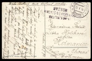 Austria 1918 KuK Mostar WWI Feldpost Cover Cattaro Kotor G93600