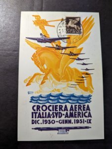 1931 Vatican City Airmail Postcard Cover Cagliari Sardegna Local Use