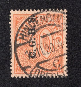 Germany Prussia 1920 30pf orange on buff Official, Scott OL13 used, value= $1.50