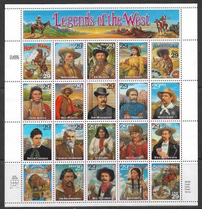 1984 Sc2870 Legend of the West MNH error S/S
