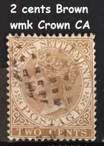 Malaya  Straits Settlements 1882-91 QV 16V  CrownCA incl 2c Brown M1901