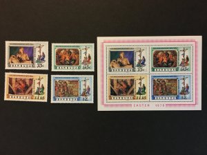 1978 Barbuda Sc# 328-331a Easter Set Michelangelo Art