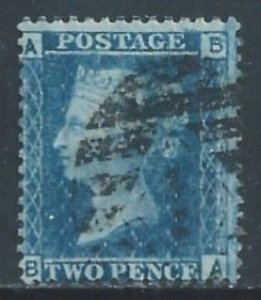 Great Britain #29 Used Plate 8 Queen Victoria 2p