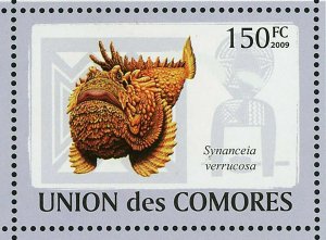 Fish Stamp Latimeria Chalumnae Scorpaena Scrofa Lophius Americanus S/S MNH #2107 