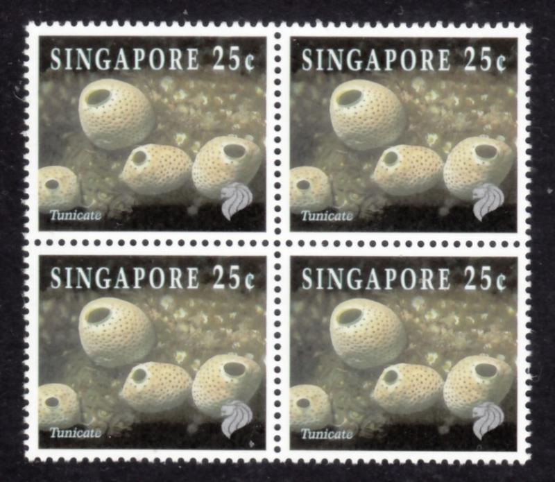 Singapore 1997 Sc 817 Marine Life 25c B/4 2nd Printing MNH