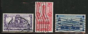 Italy Scott 265-267 used Livorno Naval Academy set 1931