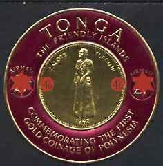 TONGA - 1963 - Gold Coin, o/p 4/6 on 2/1 - Perf Single Stamp - Mint Never Hinged