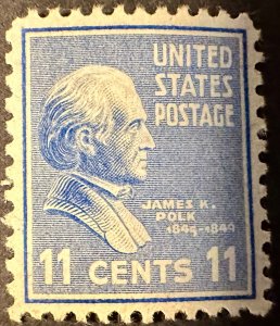 US # 816 James K. Polk 11c 1938 Mint LH OG