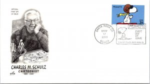 FDC 2001 SC #3507 Artcraft Cachet, Peanuts - Santa Rosa CA - Single - J2738