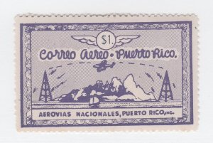 Puerto Rico USA Local private Airmail Cinderella Stamp- mnh gum- 1823