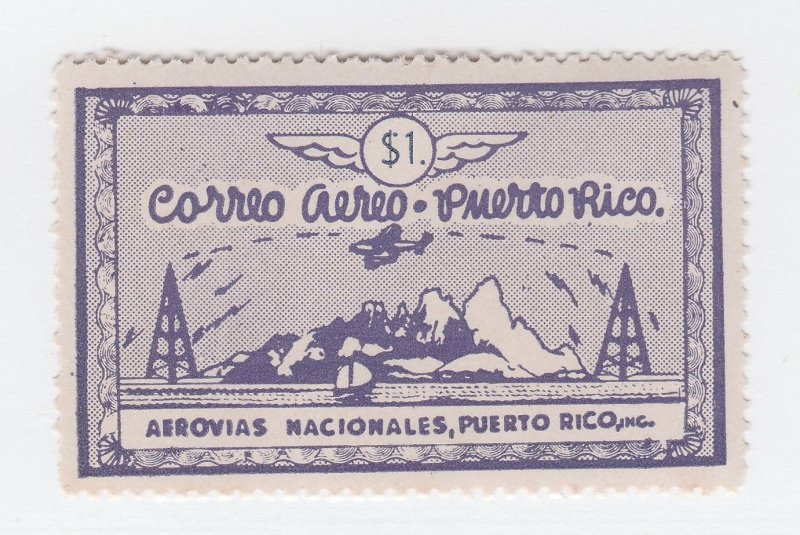 Puerto Rico USA Local private Airmail Cinderella Stamp- mnh gum- 1823