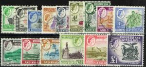 Rhodesia & nyasaland 1959-62 SET OF 15 sg18-31 V. F.U