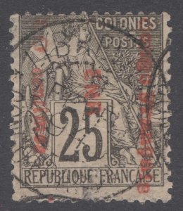 French Colonies 1892 10c on 25c Scott 54 ENR Overprint POSTALLY USED - VFU 