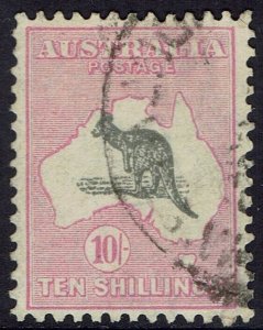 AUSTRALIA 1931 KANGAROO 10/- WMK C OF A USED 