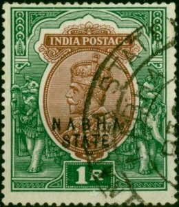 Nabha 1913 1R Red-Brown & Deep Blue-Green SG58 Fine Used