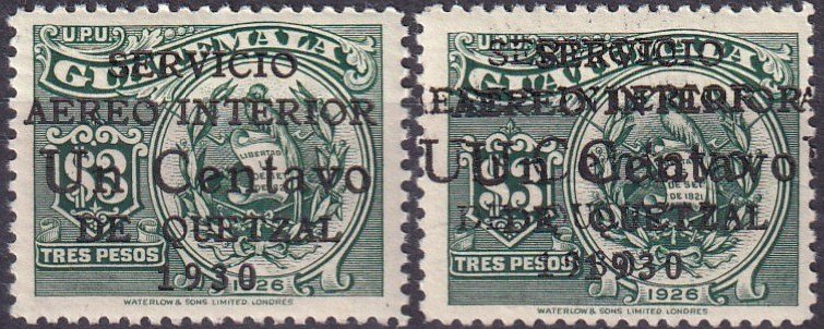 Guatemala #C8, C8a MNH Error CV $100.00  (Z3103)