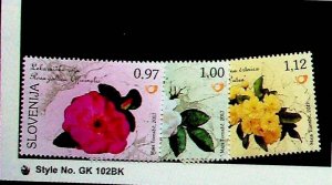 SLOVENIA Sc 1215-8 NH SET+S/S OF 2017 - FLOWERS