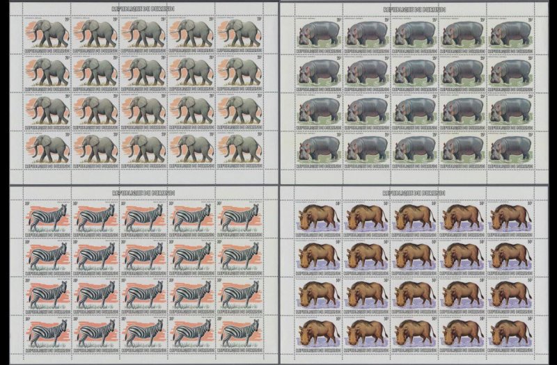 MOMEN: BURUNDI SC #589-601 1982 1983 SHEETS OF 20 WILDLIFE MINT OG NH LOT #60806