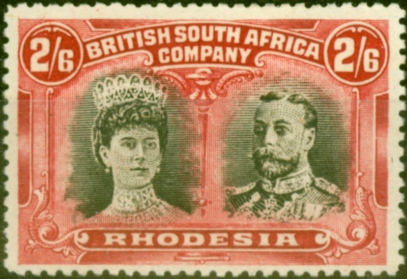 Rhodesia 1910 2s6d Bistre-Black & Crimson SG156a Fine & Fresh Mtd Mint