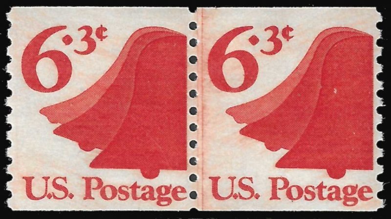 Sc 1518   6.3¢ Liberty Bell Joint Line Pair,  MNH