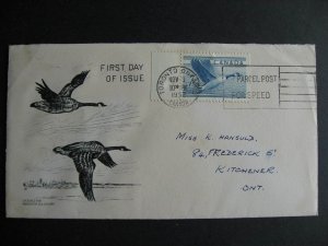 Canada Universal Engravers cachet FDC first day cover Sc 320 Goose cut open tho