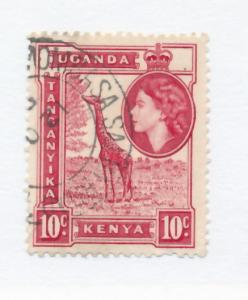 Uganda Kenya Tanganyika 1954 - Scott 104 used - 10c, Giraffe