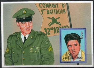 MONGOLIA : ELVIS PRESLEY BATTALION OFFICER, MNH S/S