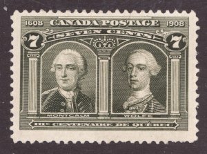 1908 Canada Sc#100 - 7¢ Montcalm & Wolfe, Quebec Tercentennial MH