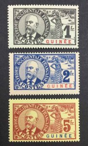 MOMEN: FRENCH GUINEA SC #45-47 1906-07 MINT OG NH LOT #63866