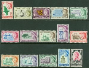 SG 165-179 Cayman Islands 1962-64. ¼d-£1 set of 15. Fine unmounted mint CAT £110