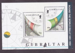 Gibraltar 617 MNH 1992 Around the World Yacht Rally Souvenir Sheet of 2