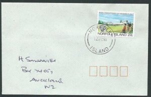 NORFOLK IS 1995 cover to New Zealand - 27c Manned Flight...................42810 