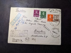 1944 Registered Romania Airmail Cover Cisaadie to Bezteru