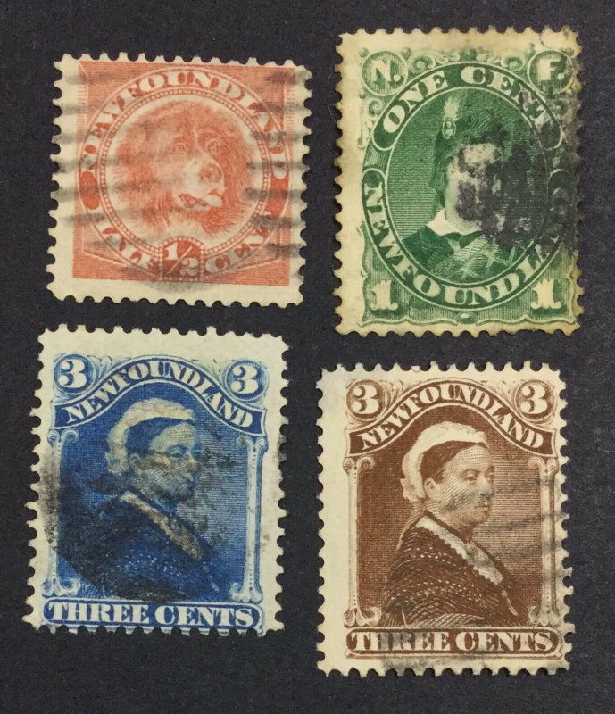 MOMEN: NEWFOUNDLAND #62,63a,65,65a 1896-7 USED £207 LOT #7015